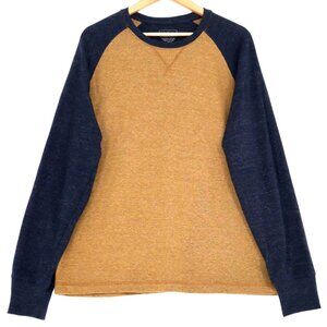 L.L. Bean Mens Slightly Fitted Raglan Long Sleeve Shirt Vintage Casual Americana